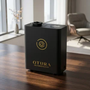 OTURA LUXE Smart Ambient Scenting System mounted elegantly on a modern wall.